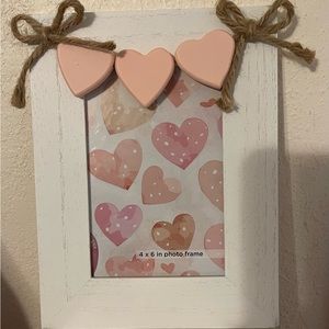 4X6 Wooden Picture Frame With Decorative Hearts